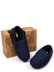 Chelsea Peers Blue Suedette Moccasin Slippers - Men's - Image 3 of 4