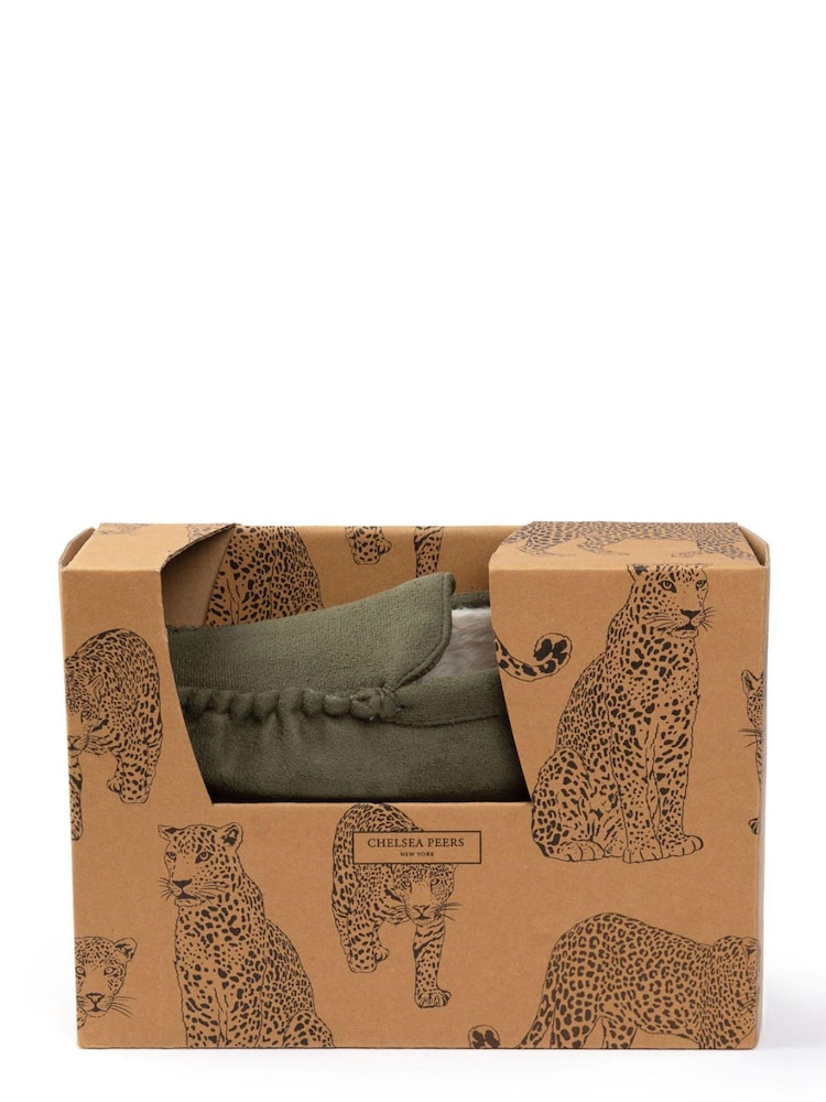 Chelsea Peers Green Suedette Moccasin Slippers - Men's - Image 4 of 4