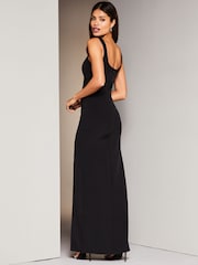 Lipsy Black Corset Square Neck Maxi Dress - Image 2 of 4