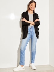 Lipsy Black Long Sleeve Zip Batwing Cardigan - Image 3 of 4