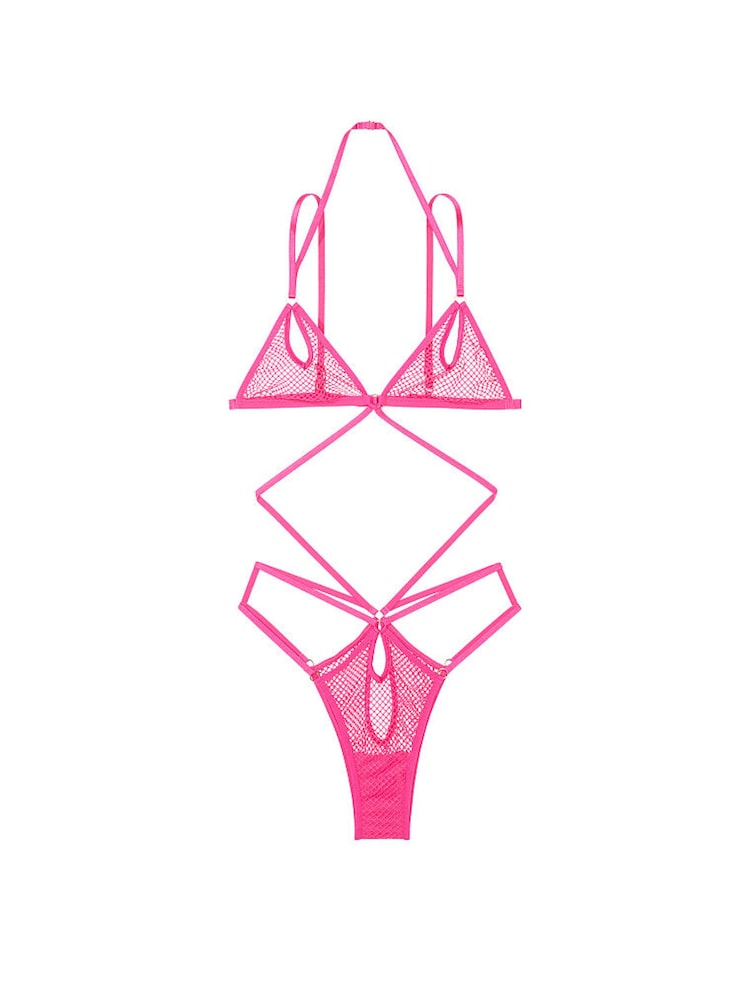 Victoria's Secret Forever Pink Mesh Fishnet Bodysuit - Image 3 of 3