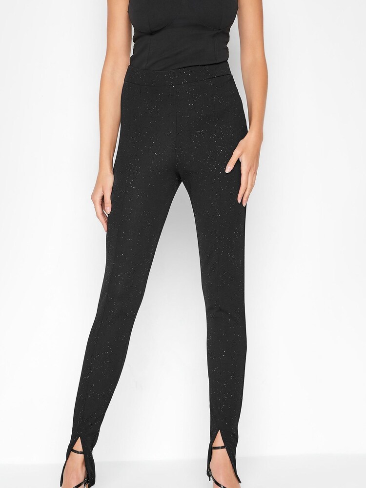 Long Tall Sally Black Tall Glitter Trouser - Image 1 of 4