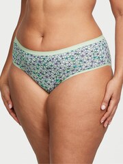 Victoria's Secret Garden Mint Cherry Blossoms Floral Green Printed Stretch Cotton Hipster Knickers - Image 1 of 3