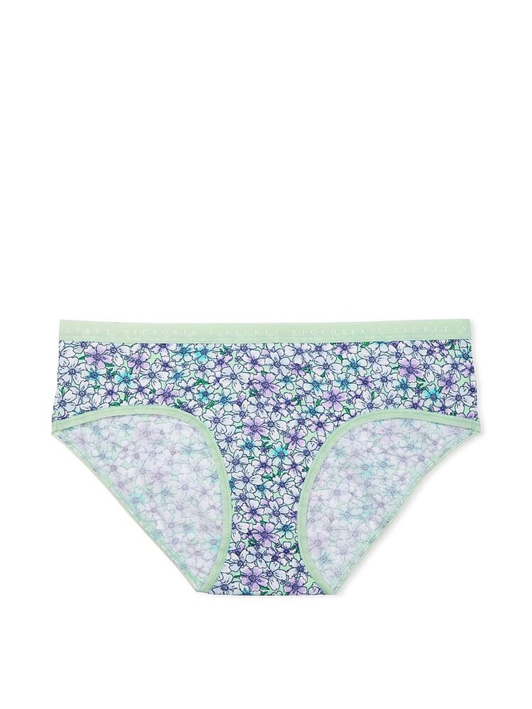 Victoria's Secret Garden Mint Cherry Blossoms Floral Green Printed Stretch Cotton Hipster Knickers - Image 3 of 3