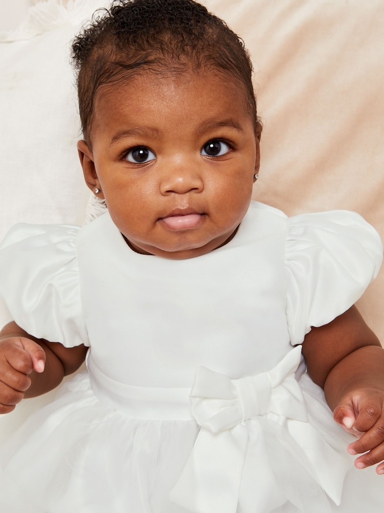 Lipsy Ivory Baby Puff Sleeve Occasion Dress - Image 4 of 4