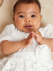 Lipsy Ivory Baby Sequin Embroidered Skirt Occasion Dress - Image 4 of 5