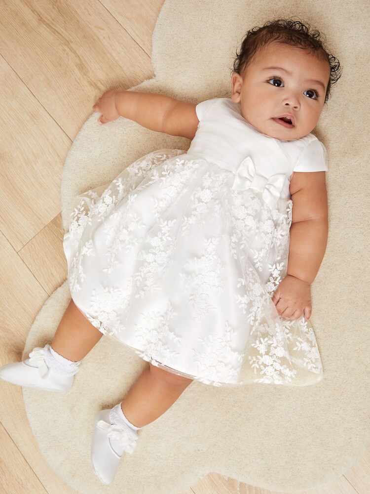 Lipsy Ivory Embroidered Skirt Occasion Dress - Image 2 of 4