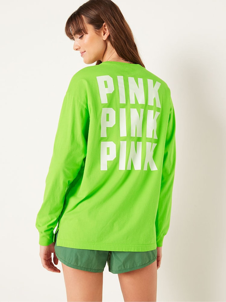 Victoria's Secret PINK Bloom Green Long Sleeve T-Shirt - Image 2 of 4