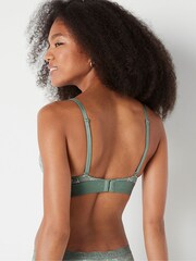 Victoria's Secret PINK Iceberg Green Logo Print Non Wired Lightly Lined Smooth T-Shirt Bra - Image 2 of 3
