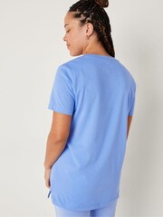 Victoria's Secret PINK Cornflour Blue Cotton ShortSleeve Henley Campus TShirt - Image 2 of 5