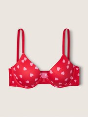Victoria's Secret PINK Heart Print Red Push Up Front Fastening Push Up T-Shirt Bra - Image 3 of 5