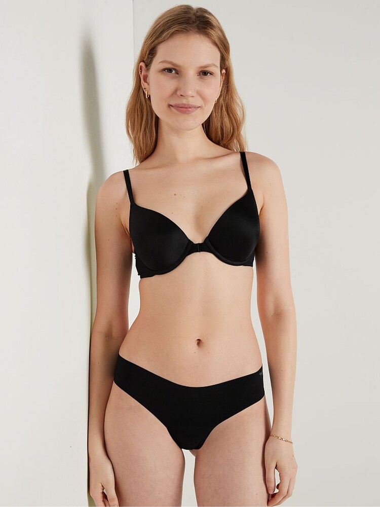 Victoria's Secret PINK Pure Black Push Up Front Fastening T-Shirt Bra - Image 1 of 3