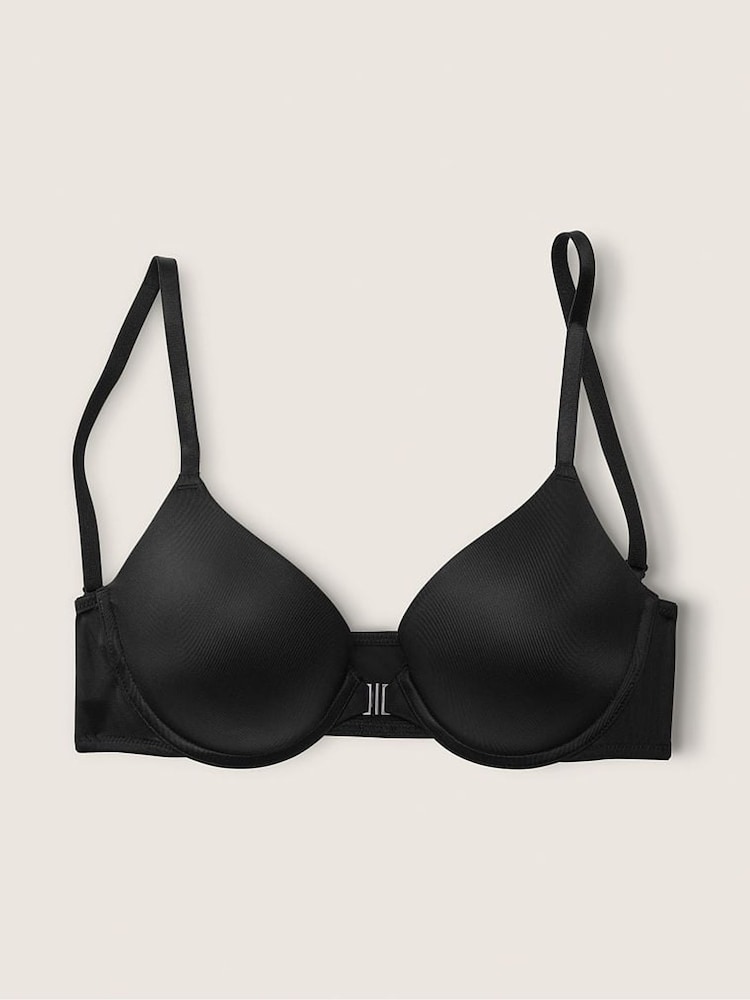 Victoria's Secret PINK Pure Black Push Up Front Fastening T-Shirt Bra - Image 3 of 3 Victoria's Secret PINK Pure Black Push Up Front Fastening T-Shirt Bra - Image 3 of 3