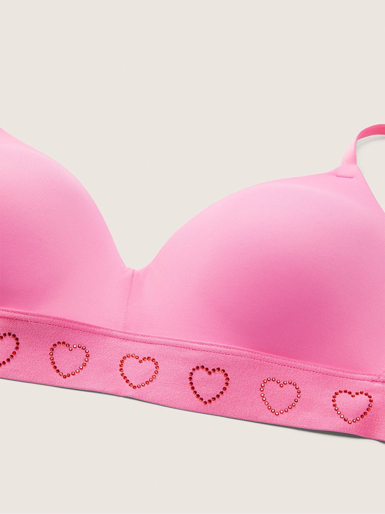 Victoria's Secret PINK Dreamy Pink Heart Shine Smooth Lightly Lined Non Wired T-Shirt Bra - Image 6 of 6 Victoria's Secret PINK Dreamy Pink Heart Shine Smooth Lightly Lined Non Wired T-Shirt Bra - Image 6 of 6