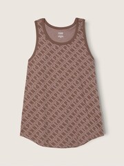 Victoria's Secret PINK Iced Coffee Brown Logo Racerback Tank Top - Image 3 of 4