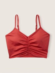 Victoria's Secret PINK Nantucket Red Ruched Lightly Lined Low Impact Sports Bra - Image 2 of 2