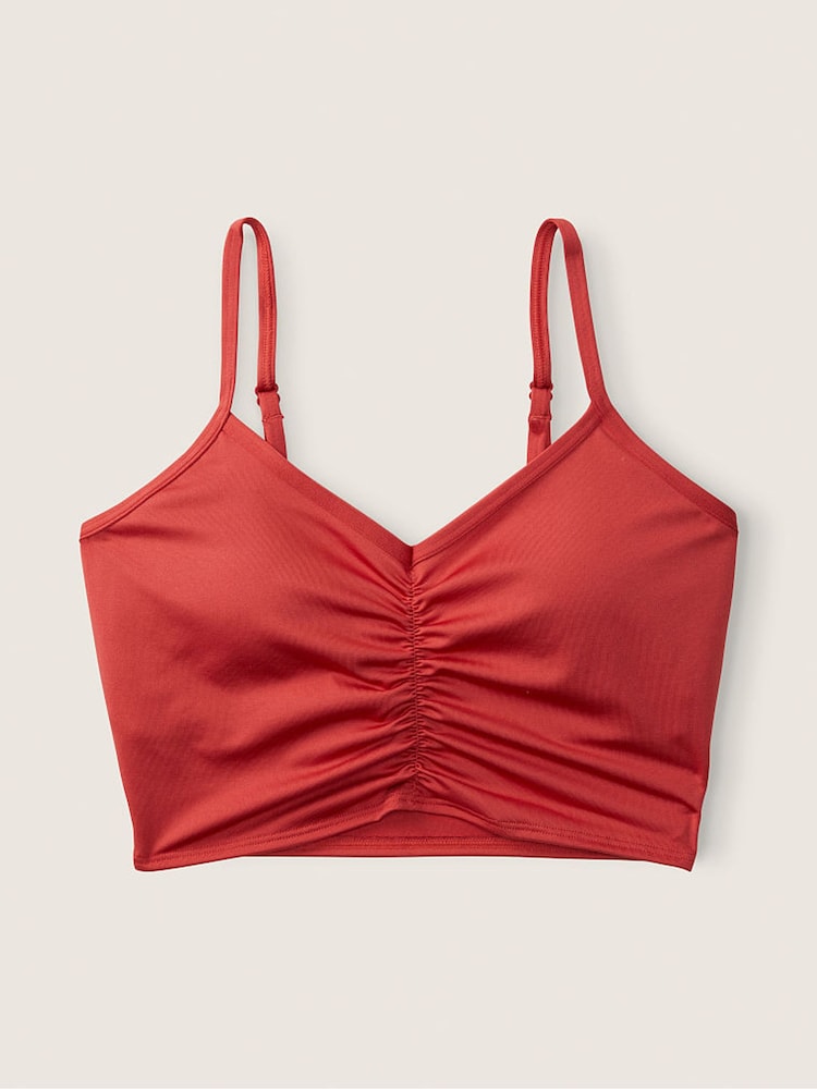 Victoria's Secret PINK Nantucket Red Ruched Lightly Lined Low Impact Sports Bra - Image 2 of 2