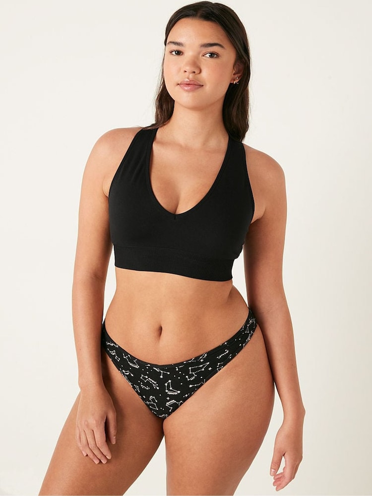 Victoria's Secret PINK Pure Black Seamless Plunge Bralette - Image 1 of 4 Victoria's Secret PINK Pure Black Seamless Plunge Bralette - Image 1 of 4