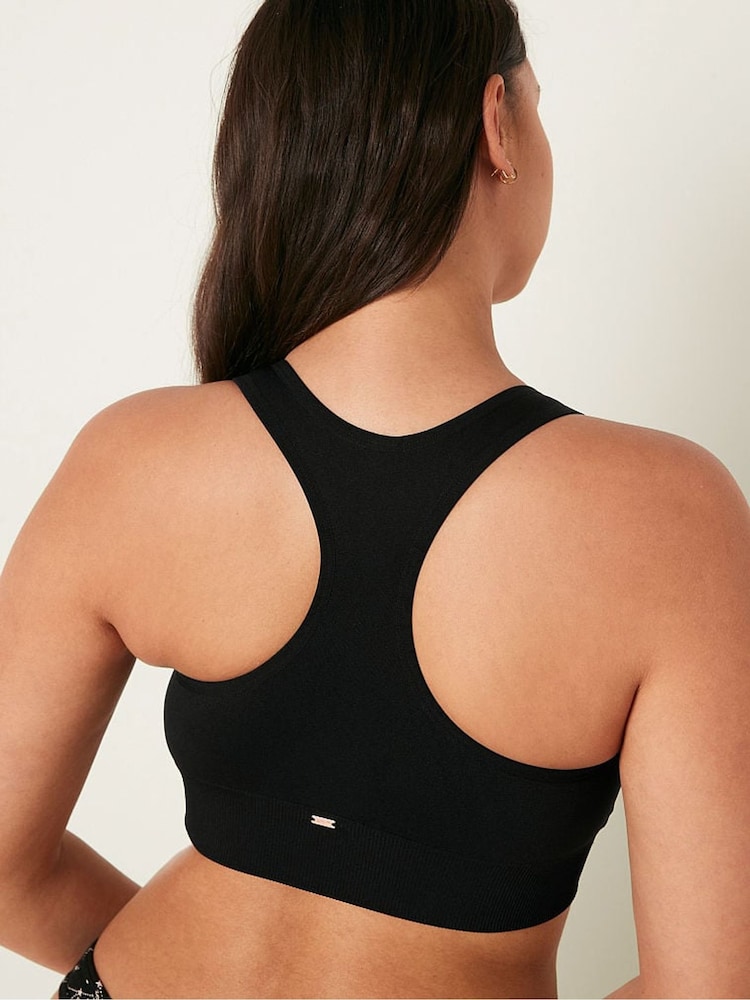 Victoria's Secret PINK Pure Black Seamless Plunge Bralette - Image 2 of 4