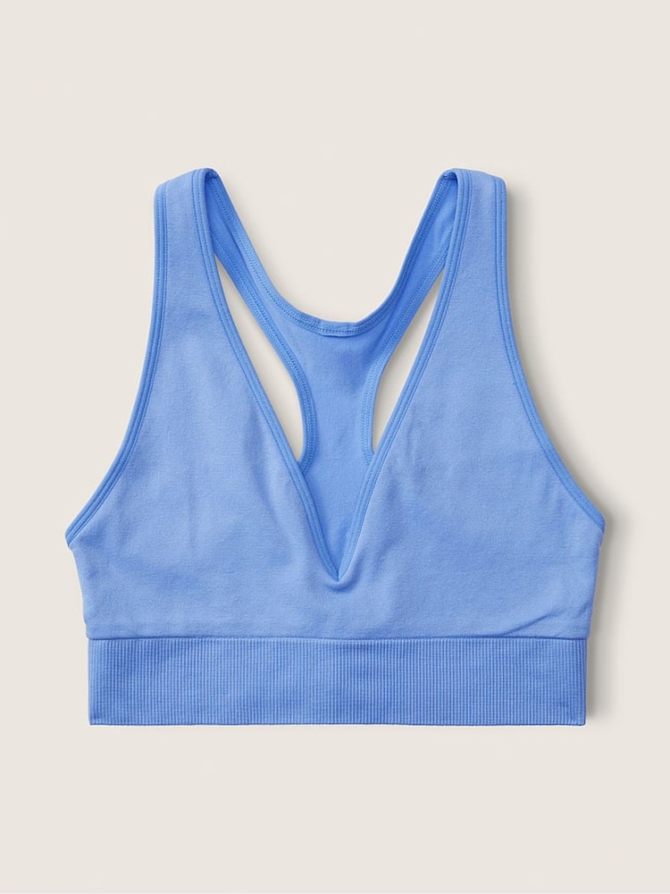 Victoria's Secret PINK Cornflower Blue Seamless Plunge Bralette - Image 4 of 4
