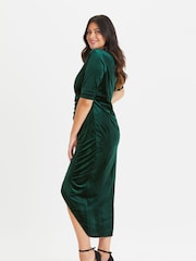 Scarlett & Jo Green Curve Velvet Maxi Bodycon Dress - Image 3 of 4