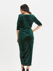 Scarlett & Jo Green Curve Velvet Maxi Bodycon Dress - Image 4 of 4