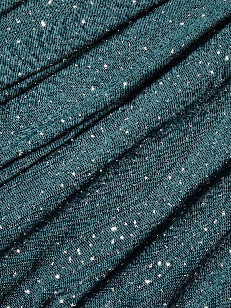 Scarlett & Jo Teal Green Curve Bolero Wrap Bodice Maxi Dress - Image 5 of 5