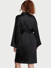Victoria's Secret Black Satin Midi Robe - Image 2 of 3