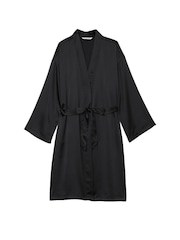 Victoria's Secret Black Satin Midi Robe - Image 3 of 3
