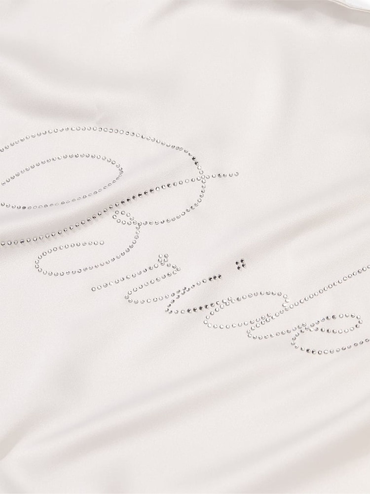 Victoria's Secret Coconut White Satin Bridal Embellished Dressing Gown - Image 4 of 4