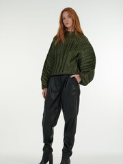 leem Green Batwing Plissé Top - Image 3 of 6
