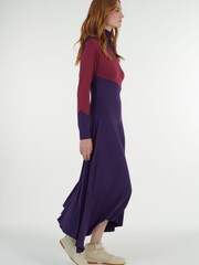 leem Purple High-Neck Jersey Dress - Image 3 of 6