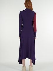 leem Purple High-Neck Jersey Dress - Image 4 of 6