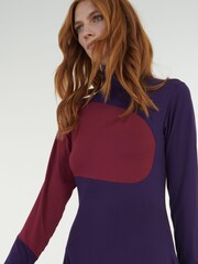 leem Purple High-Neck Jersey Dress - Image 5 of 6
