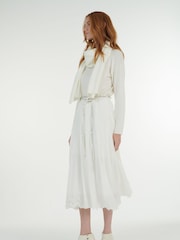 leem Cream Belted Pleated Skirt - Image 3 of 6