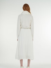leem Cream Belted Pleated Skirt - Image 4 of 6