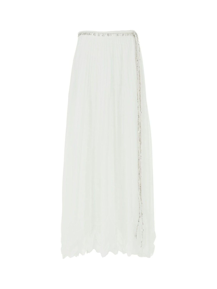 leem Cream Belted Pleated Skirt - Image 6 of 6