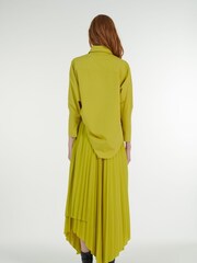 leem Green Asymmetric Pleated Skirt - Image 4 of 6