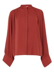 leem Red Mandarin Collar Blouse - Image 6 of 6