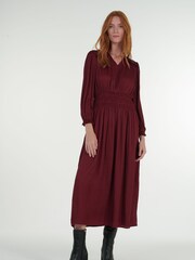 leem Purple V-Neck Elasticated Waist Dress - Image 1 of 6