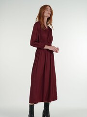 leem Purple V-Neck Elasticated Waist Dress - Image 3 of 6