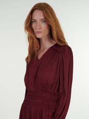 leem Purple V-Neck Elasticated Waist Dress - Image 5 of 6