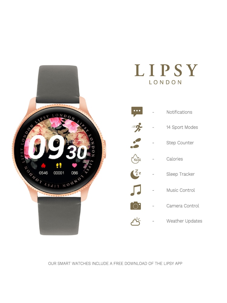 Lipsy Grey Smart Watch - Image 4 of 4