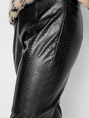 Long Tall Sally Black PU Trouser - Image 3 of 5