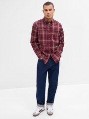 Gap Red Stretch Long Sleeve Poplin Shirt in Standard Fit - Image 1 of 1