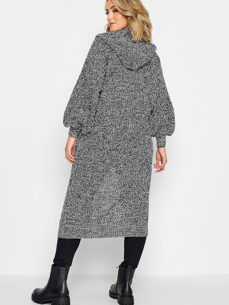 Yours Curve Black Hooded Longline Cardigan - Image 2 of 4
