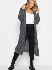 Yours Curve Black Hooded Longline Cardigan - Image 3 of 4