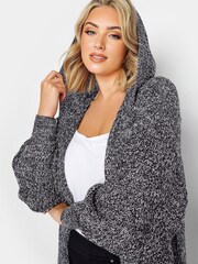 Yours Curve Black Hooded Longline Cardigan - Image 4 of 4
