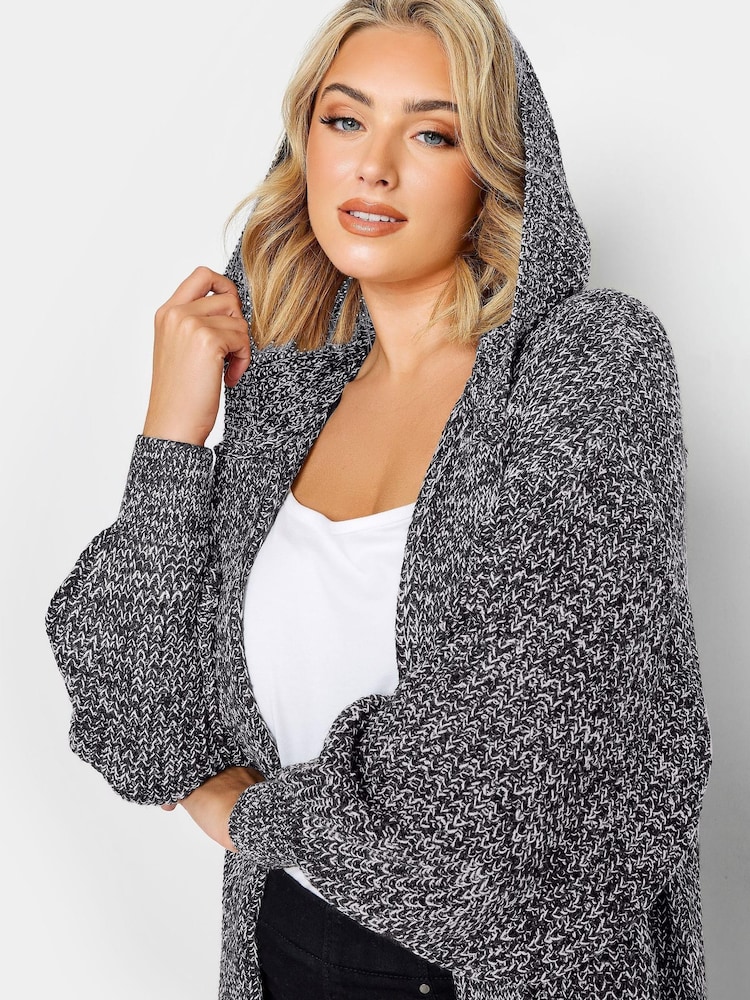 Yours Curve Black Hooded Longline Cardigan - Image 4 of 4