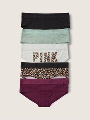 Victoria's Secret PINK Black/Grey/Green Logo Print Hipster Knickers Multipack - Image 1 of 1